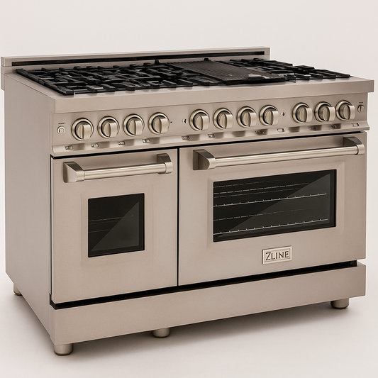 ZLINE Professional 48” Gas Range – 7 Burners with Convection Oven