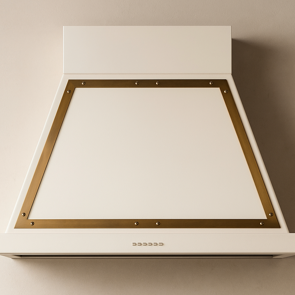 ILVE Nostalgie 30" Wall Mount Range Hood — Antique White with Brass Trim